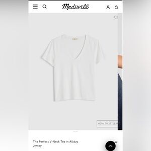 Madewell v-neck cotton t-shirt white